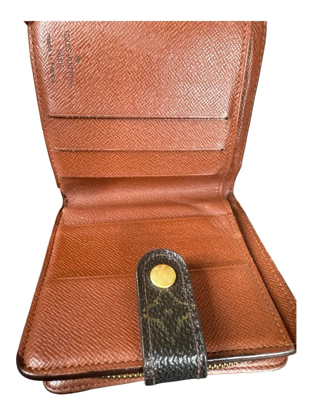 LOUIS VUITTON Monogram Compact Zip Wallet (Model M61667).